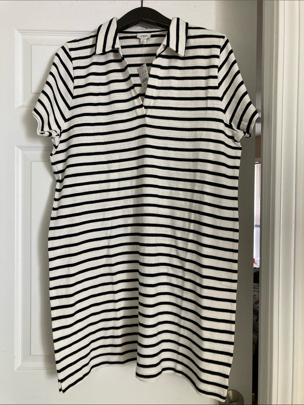 JCrew Factory striped knit collared mini dress